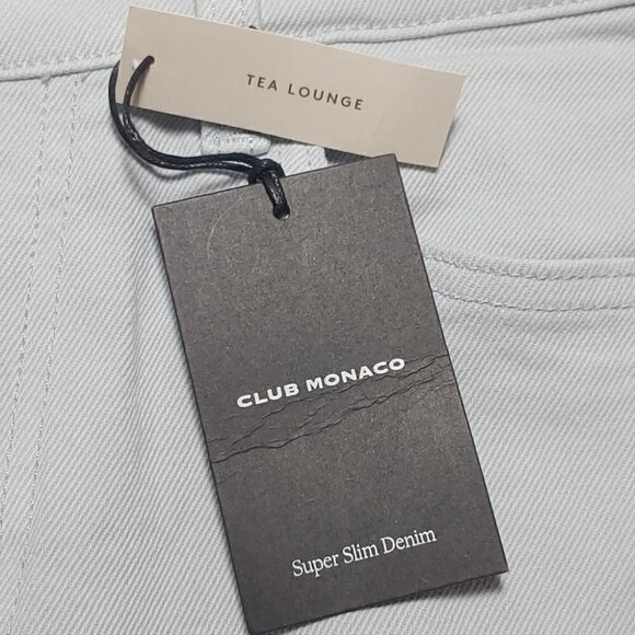 NWT CLUB MONACO Super slim Tea Lounge denim pants - Picture 12 of 15